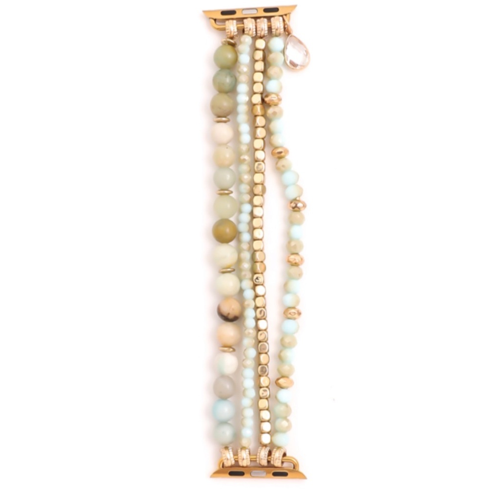 Amazonite Apple Watch Beaded Stretch Bracelet - Picture 5 of 8